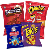 Mexican Snacks Chips, Peanuts and Pastelitos